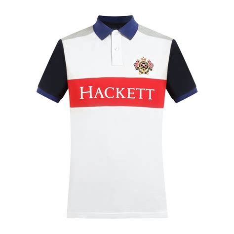 Buy Hackett London Men White Colurblocked Branding Polo Online - 698629 ...