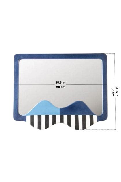 Buy The Plump Handcrafted Navy Wood And Glass Decorative Mirror Online ...