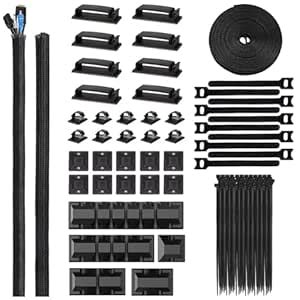 HASTHIP® 146 PCS Cable Management Kit with Cable Protective Sleeve ...