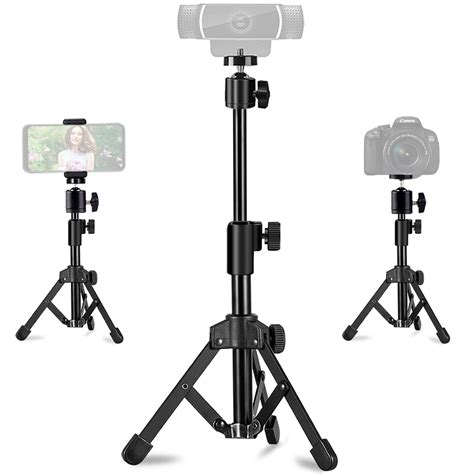 Webcam Stand, Extendable Desktop Tripod Stand Mount Holder Compatible ...