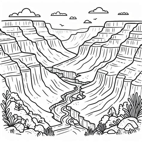 Beautiful Grand Canyon coloring page - Download, Print or Color Online for Free