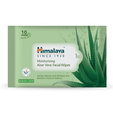 Buy Himalaya Moisturising Aloe Vera Facial Wipes, 10 Count Online at ...