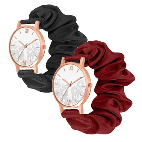 Buy OMXIM Combo Pack Scrunchies Watch Classic & Unique Scrunchies ...