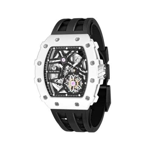 Buy TSAR BOMBA Watches for Men Automatic Skeleton Luxury Tonneau Watch ...