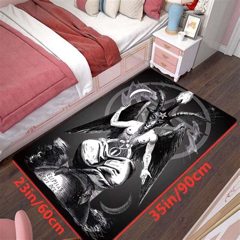 Dark Baphomet Rug Satanic Pattern for Living Room Halloween Decor – CRAZE