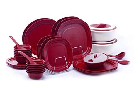 K3 Plain Matt Dinner Set of 33 Pcs (Maroon) : Amazon.in: Home & Kitchen