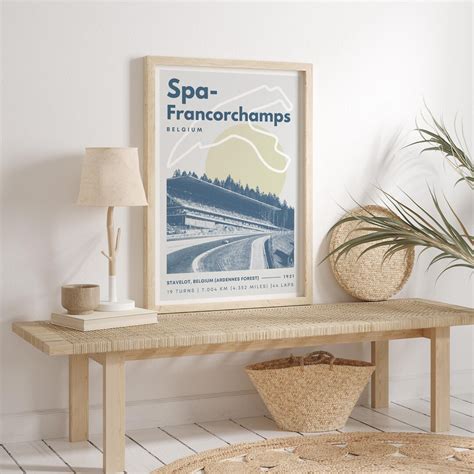 Spa-francorchamps F1 Circuit Poster: Belgian Grand Prix Track Art Print ...