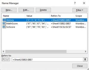 Image result for Excel 2019 Using Name Manager