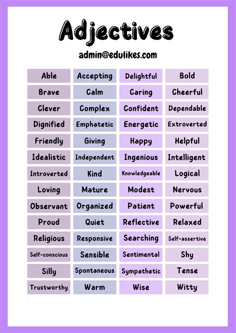 Image result for Basic Adjectives