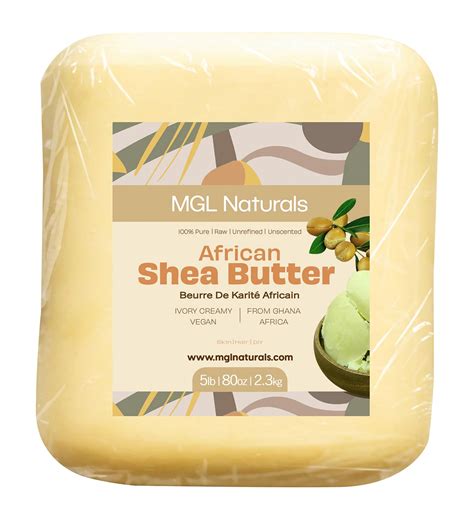 Amazon.com : MGL Naturals Raw African Shea Butter Ivory 5 lb, 100% Pure ...