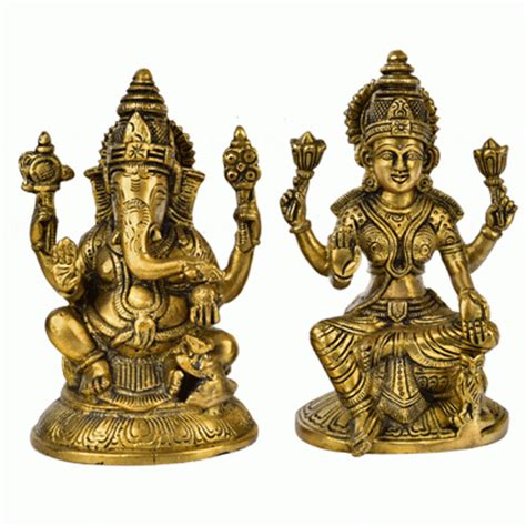 The Advitya | Ganesha Laxmi Idol Pair on Round base