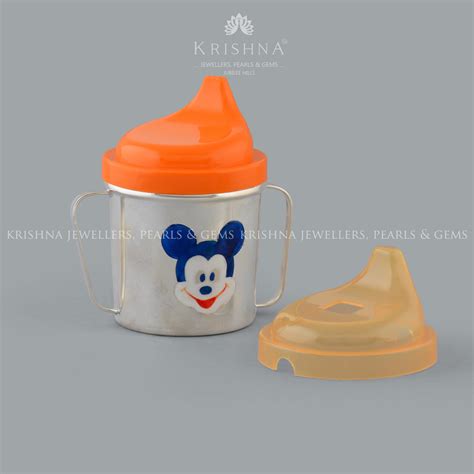Shop Silver Baby Water Bottle with Mickey Face | Krishna Jewellers ...
