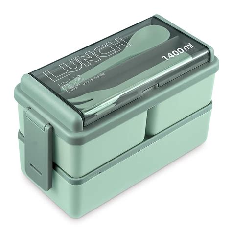 Lunch Box Stackable Containers, Leak Proof, Removable Compartments & M ...