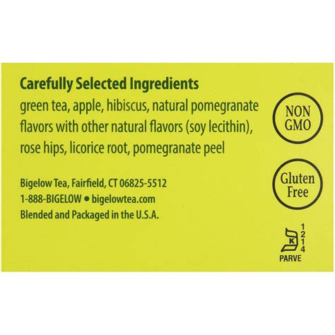 Buy Bigelow Green Tea with Pomegranate 28-Count Box (Pack of 1) Premium ...