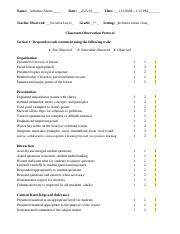 Image result for Sample Observation Protocol