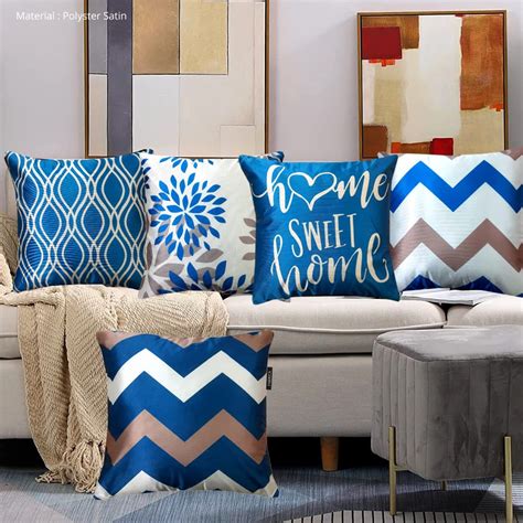 Buy FABRICA FURNISHINGS Cushion Cover 16X16 Set of 5 | Digital Printed ...