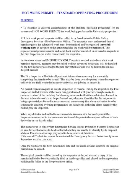 Image result for Hot Work Program Examples