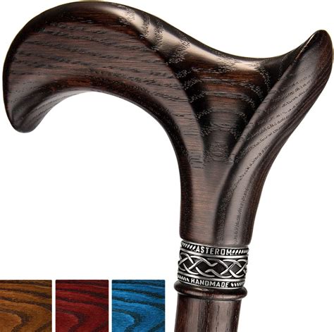 Asterom Bastón para caminar, hecho a mano, ergonómico, de madera ...