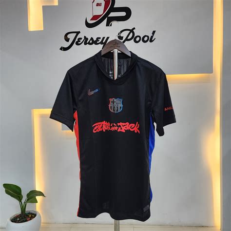 FC Barcelona x Travis Scott Black AWAY Jersey 24/25 Men Kit – Jersey Pool