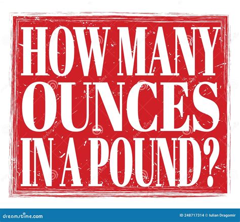 Cuántas Onzas En Un Texto De Libra En El Signo De Sello Rojo Stock de ...