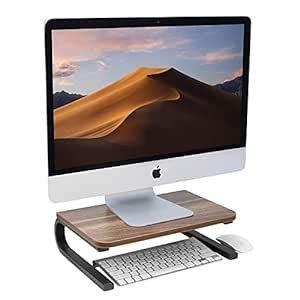Indian Decor. 29780 Wood Monitor Stand Riser for Desk | Wooden Computer ...