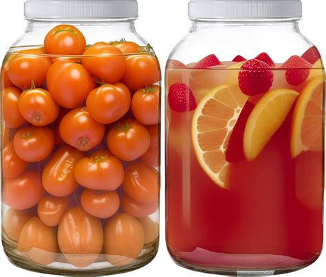 Amazon.com: Galssmagic 1 Gallon Glass Jar with Lids,2 Pack Super Wide ...