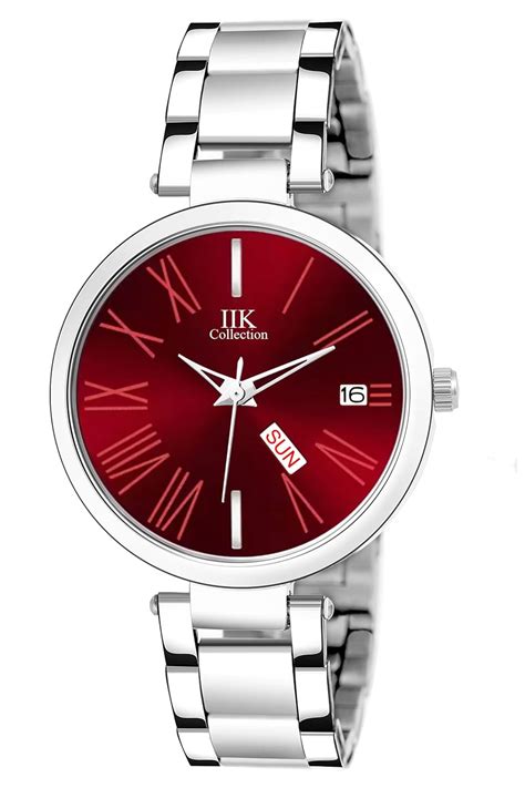 Buy IIK COLLECTION Watches For Women Round Studded Dial, Day And Date ...