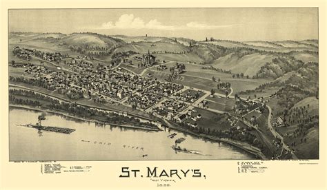Historic Panoramic View - St Marys West Virginia - Fowler 1899 - 23 x ...