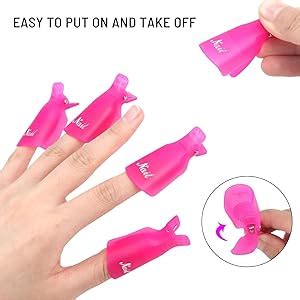 Buy Kreni 10PC Plastic Acrylic Nail Art Soak Off Cap Clip UV Gel Polish ...