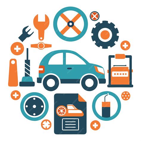 Automotive service icons in a circle | Premium AI-generated vector