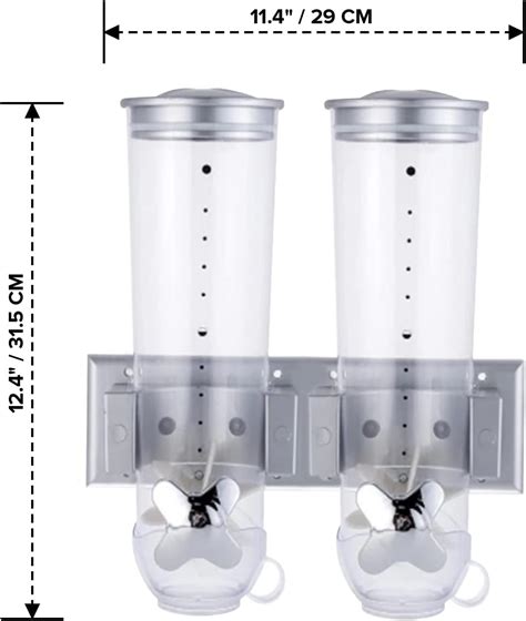 Buy Wall Mount Dry Goods Dispensers - 2-Pack Cereal Dispenser - Kitchen ...
