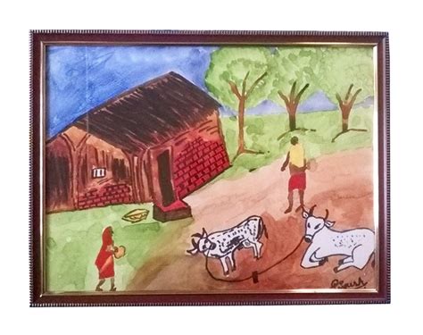 Water Color Painting Framed(12X16 Inches_Multi Color) : Amazon.in: Home ...