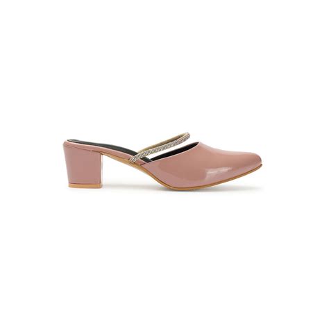 Buy Iconics Peach Slip-On Party Women Mules Online