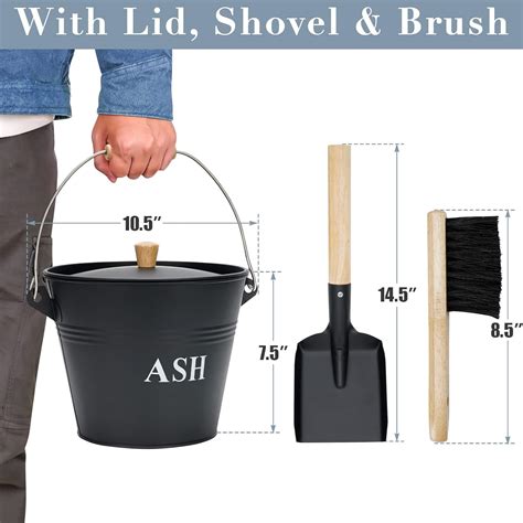 Buy INNO STAGE Mini Ash Bucket with Lid, Shovel and Broom, Fireplace ...