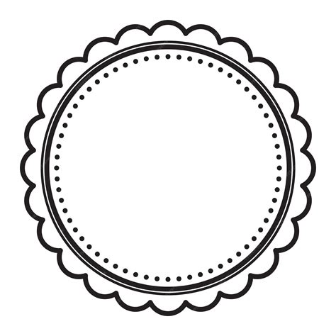 Simple Black And White Scalloped Decorative Round Frame Border Design ...
