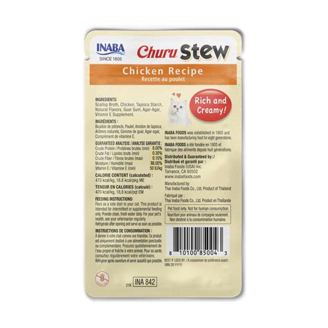 Buy INABA Churu Stew for Cats, Creamy Broth Gelée with Shredded Chicken ...