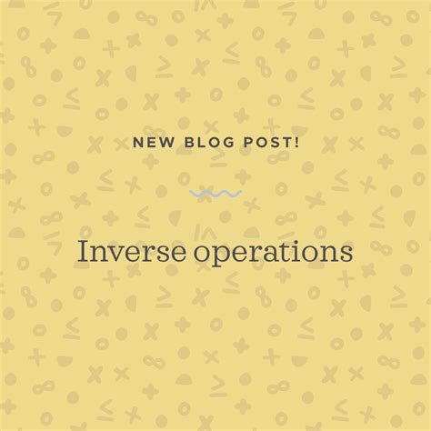 Image result for Inverse Operations