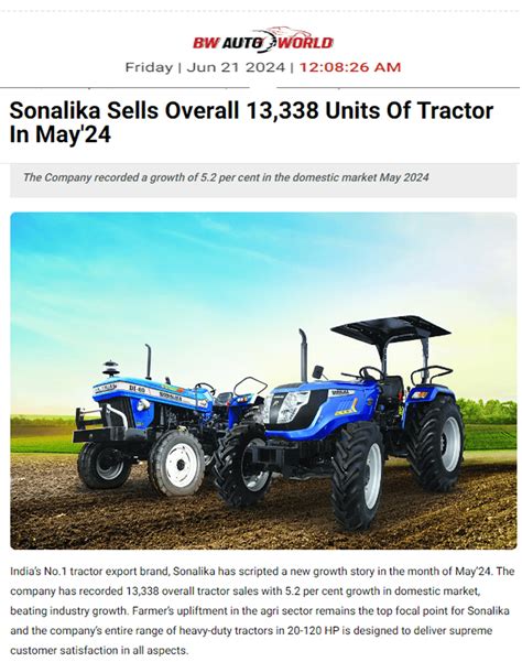 News, Events, Awards, TV Inteviews | Media Room Sonalika Tractors