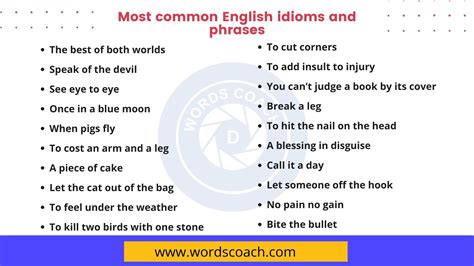25 Most common English idioms and phrases - Word Coach