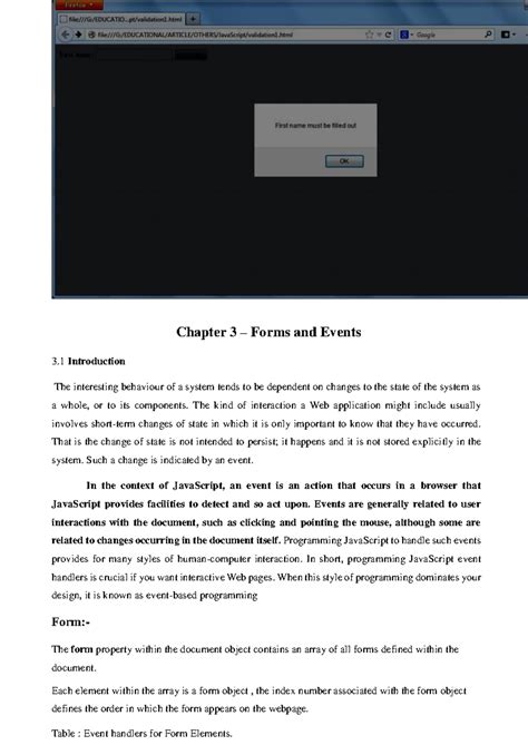 UNIT III css notes - Chapter 3 – Forms and Events 3 Introduction The ...