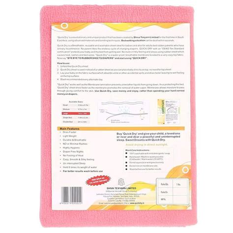 Quick Dry Baby Mat Bed Protector Waterproof Sheet Salmon Rose, Double ...