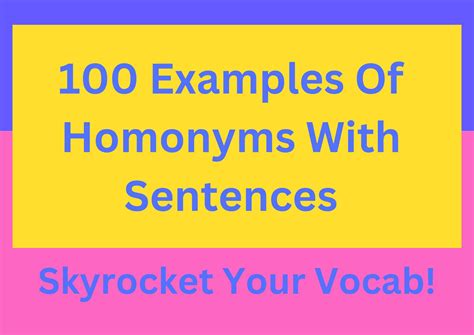 Image result for What Is Homonym a Examples
