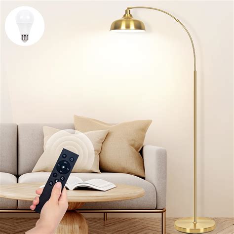 Gold Floor Lamps for Living Room- Arc Floor Lamps with 9W Bulb, 360 ...