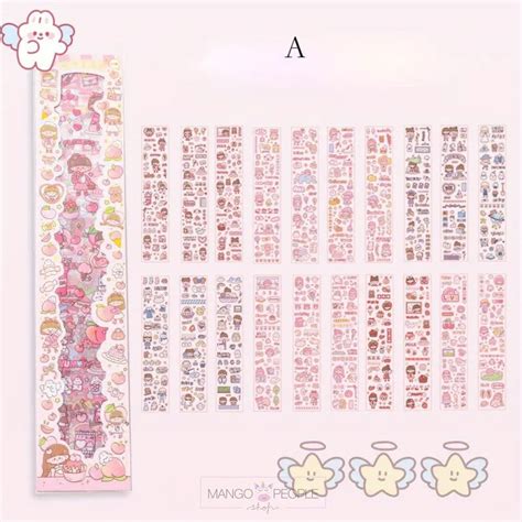 Cute Colorful Cartoon Washi Decorative Stickers for Creative Scrapbook ...
