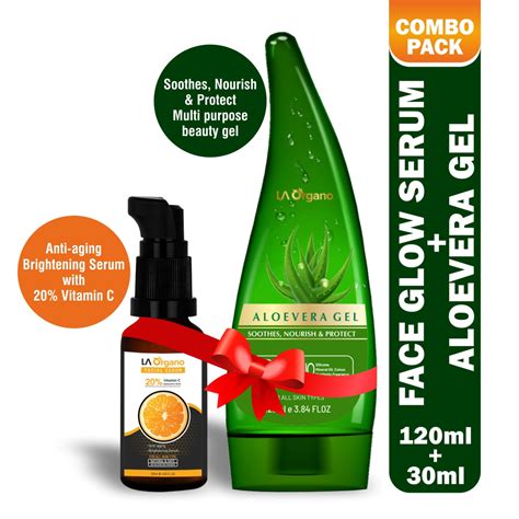 Face Glow Serum with 20% Vit C & Aloe Vera Gel Combo (Pack of 2) – LA ...