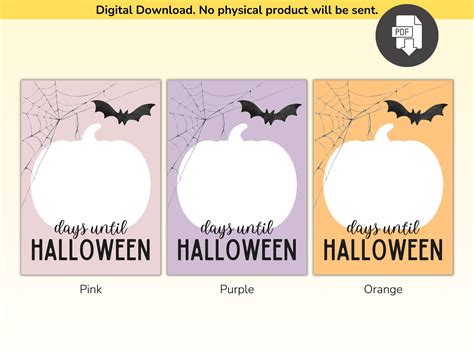 Halloween Countdown Printable, Days Until Halloween Sign, DIY Framed ...