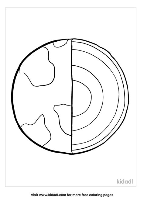 Four Layers Of The Earth Coloring Pages