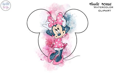 Minnie watercolor minnie mouse clipart minnie watercolor clipart minnie ...