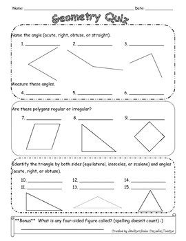 Image result for Geometry Quiz