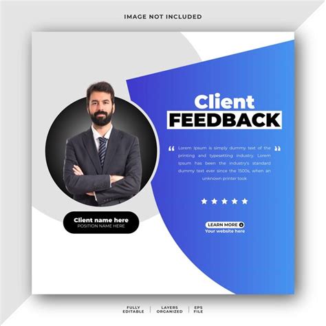 Customer feedback testimonial social media or client experience web ...
